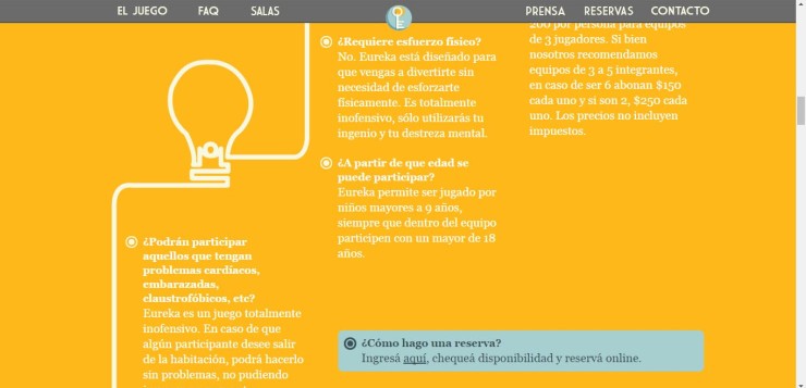 Eureka leg, el desafío; Booking y pagina web eureka-diseño-web-artics